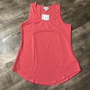 LuLaRoe Pink Fitted Tank Top with Rounded Neckline